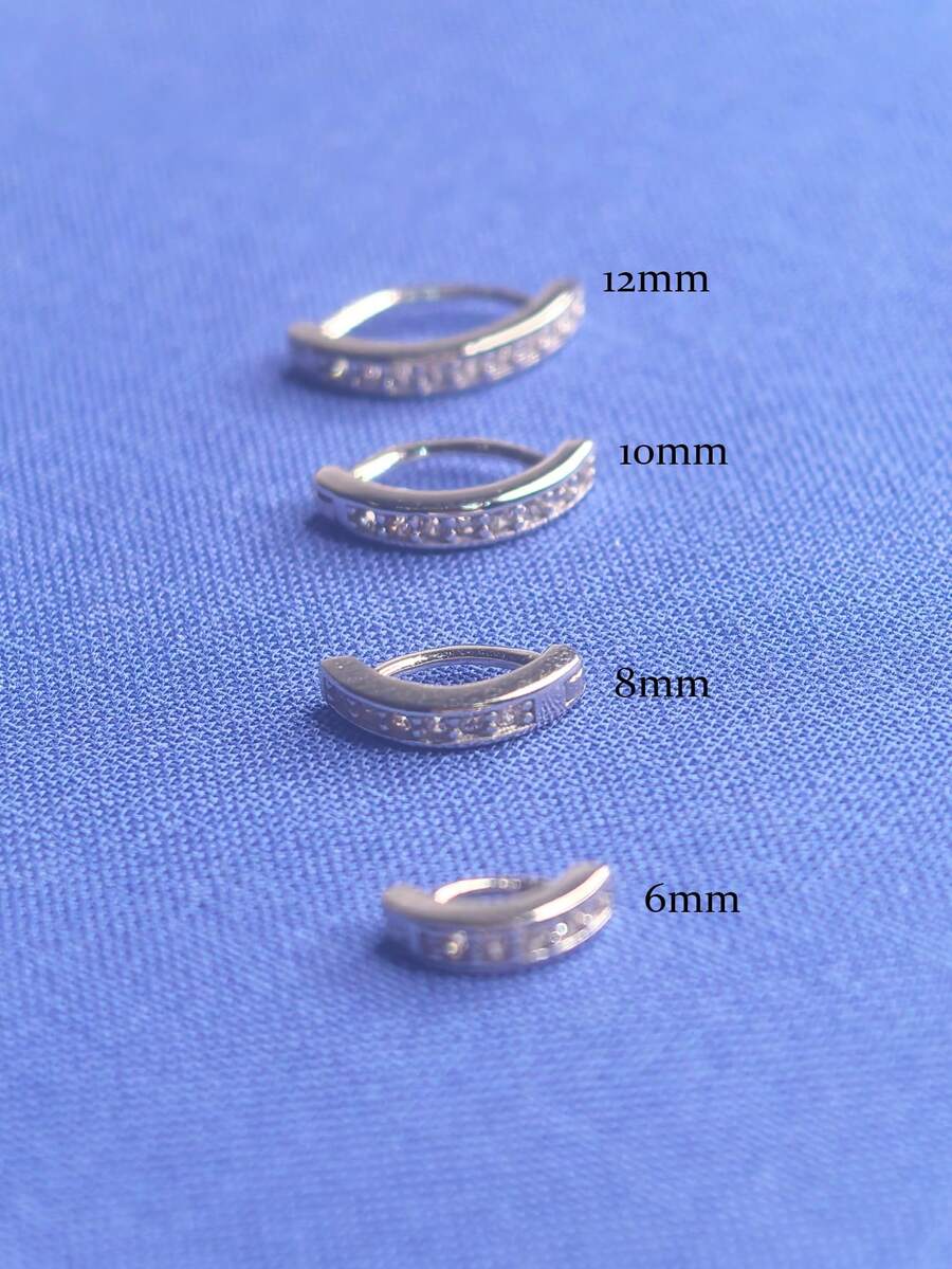 Sterling Silver Ring - Sterling Silver 925 Zirconia Hoop Navel