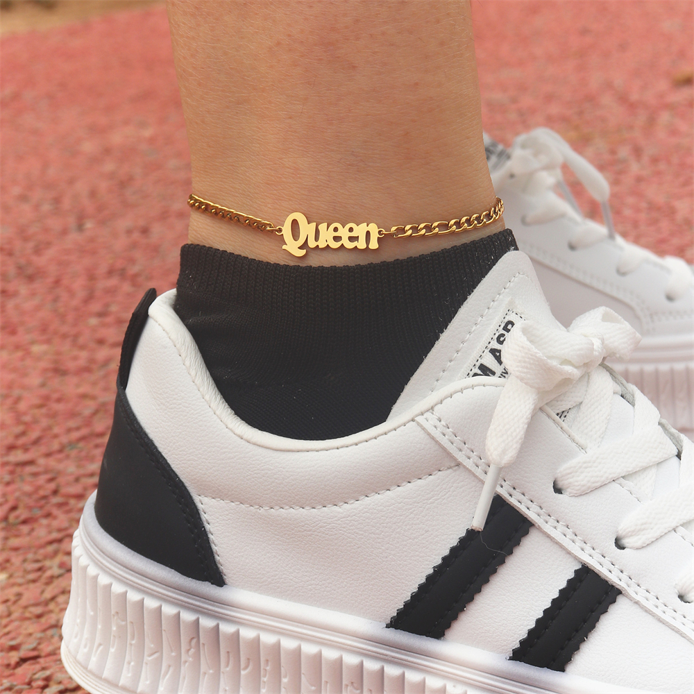 Anklet Foot Chain - Custom Name Anklet Figaro Chain Personalized