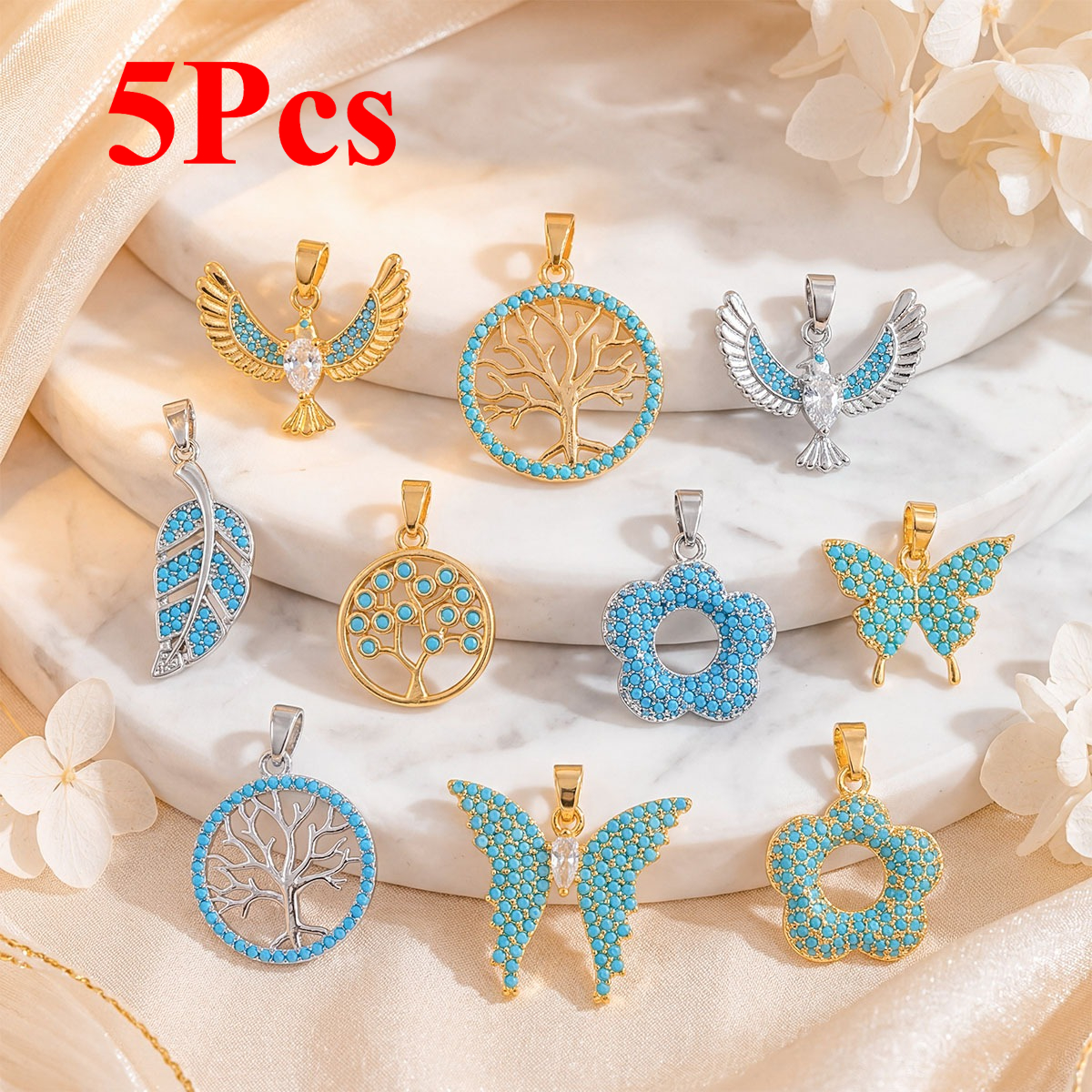 5pcs Stainless Steel Charms Bu - đánh giá và giá Butterfly Pendant Necklace