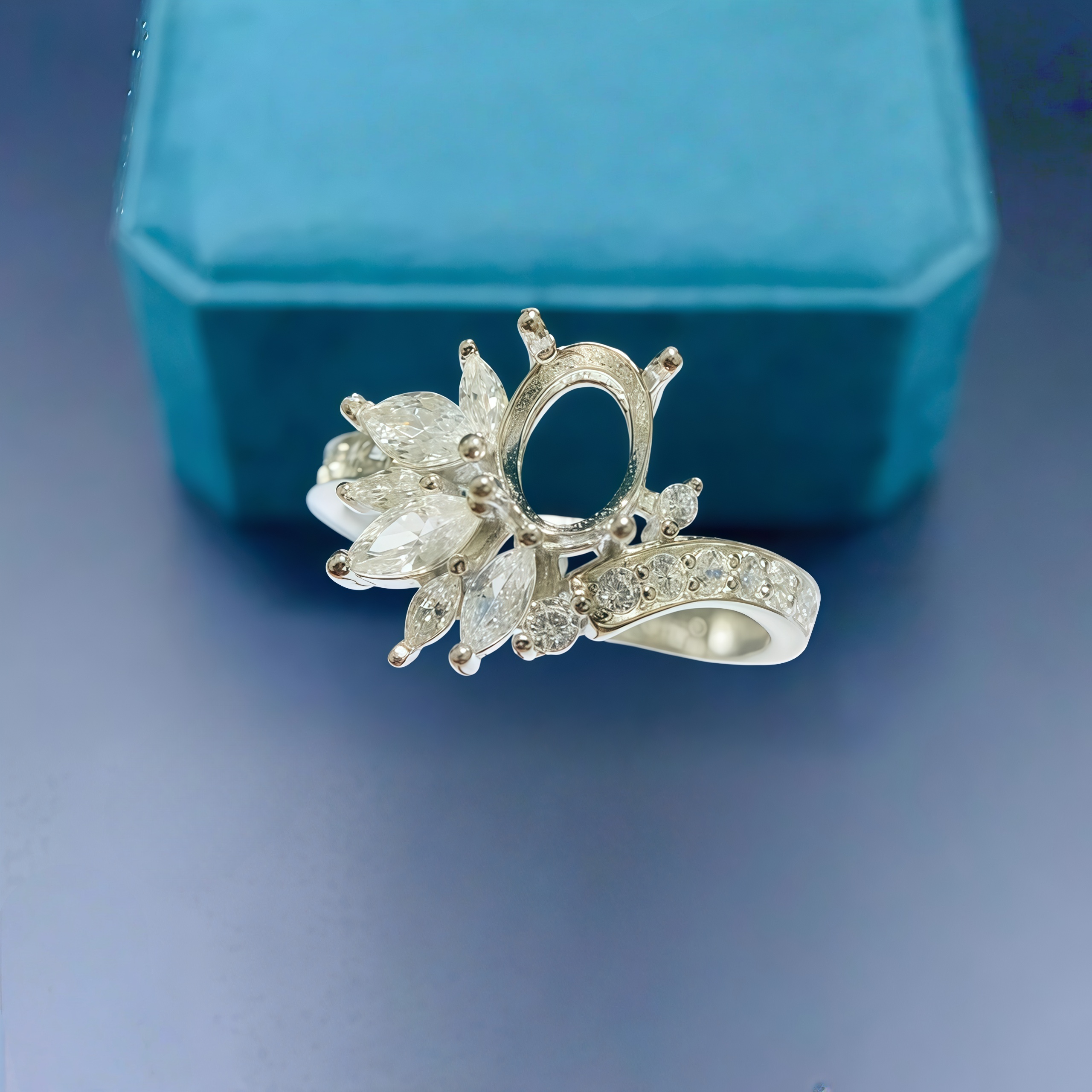 Setting 5*7mm Oval Stone Fashi - đánh giá và giá Sterling Silver Ring