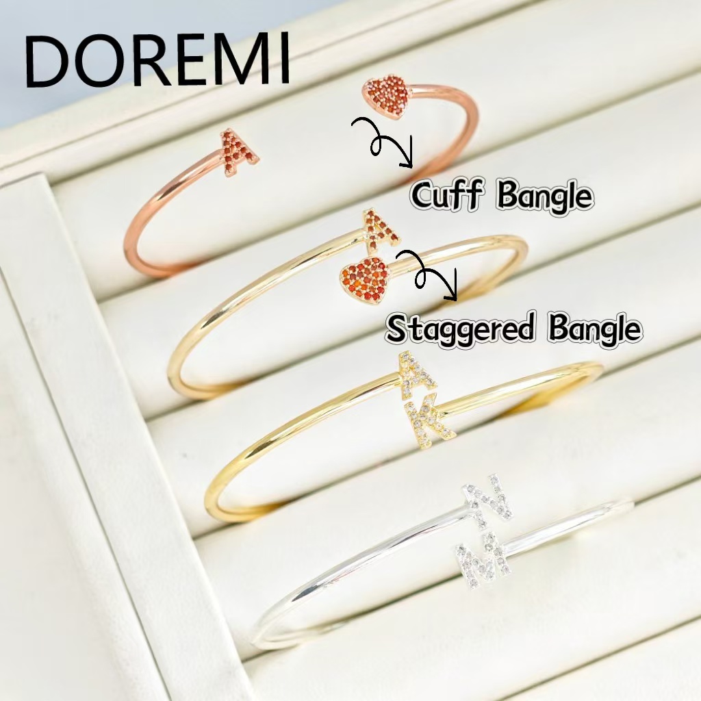 DOREMI Custom Letters Initial  - đánh giá và giá Cuff Bangle Bracelet