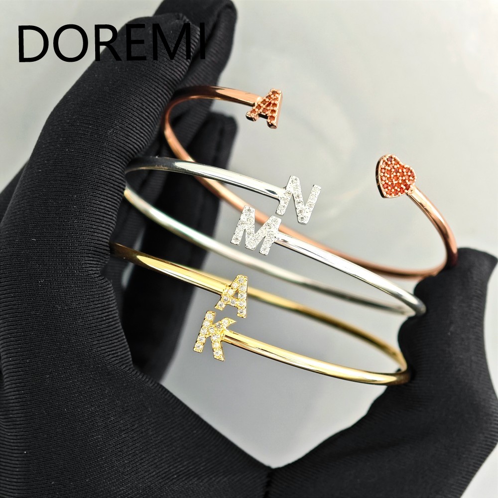 DOREMI Custom Letters Initial  - đánh giá và giá Cuff Bangle Bracelet
