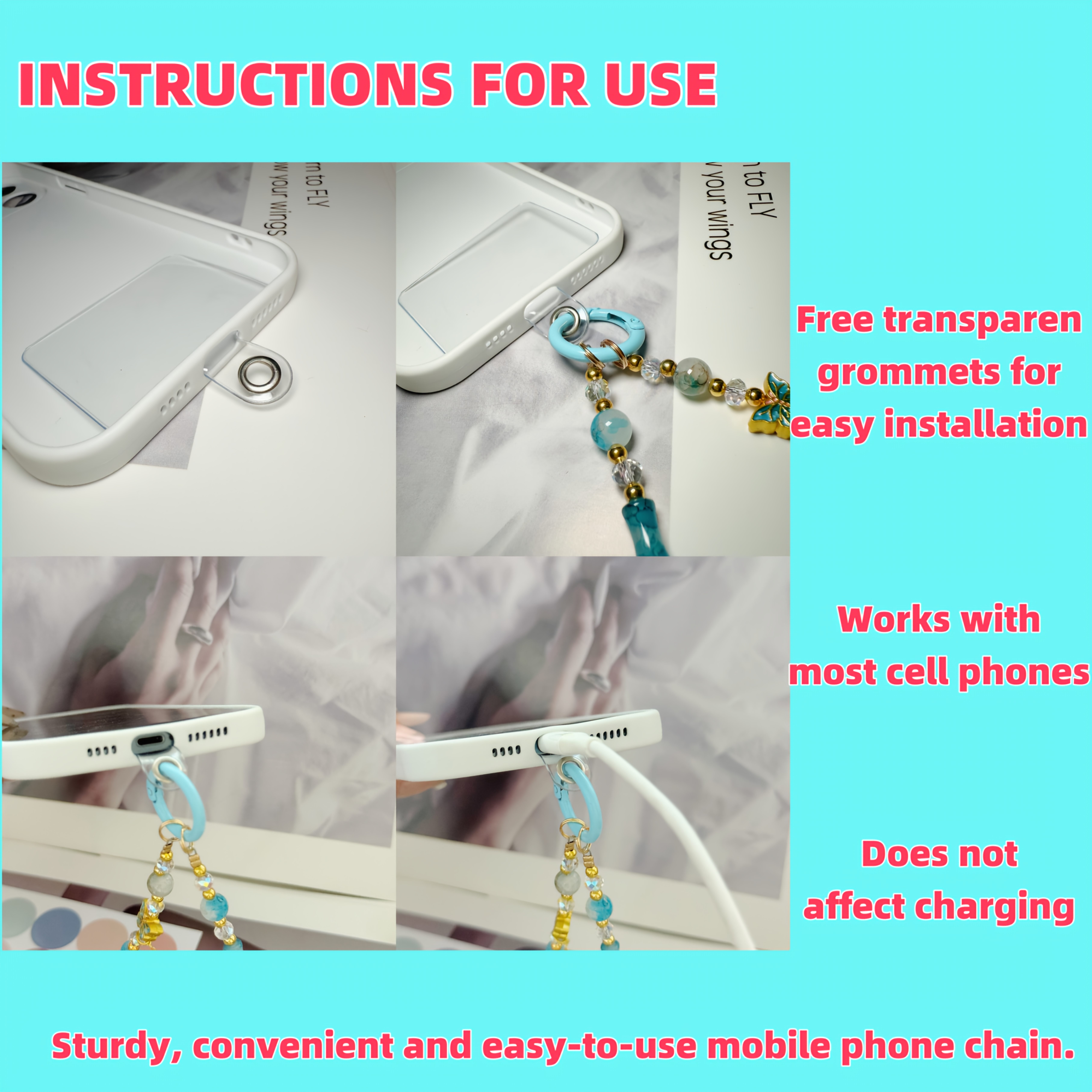 Retro gold butterfly phone cha - đánh giá và giá Butterfly Pendant Necklace