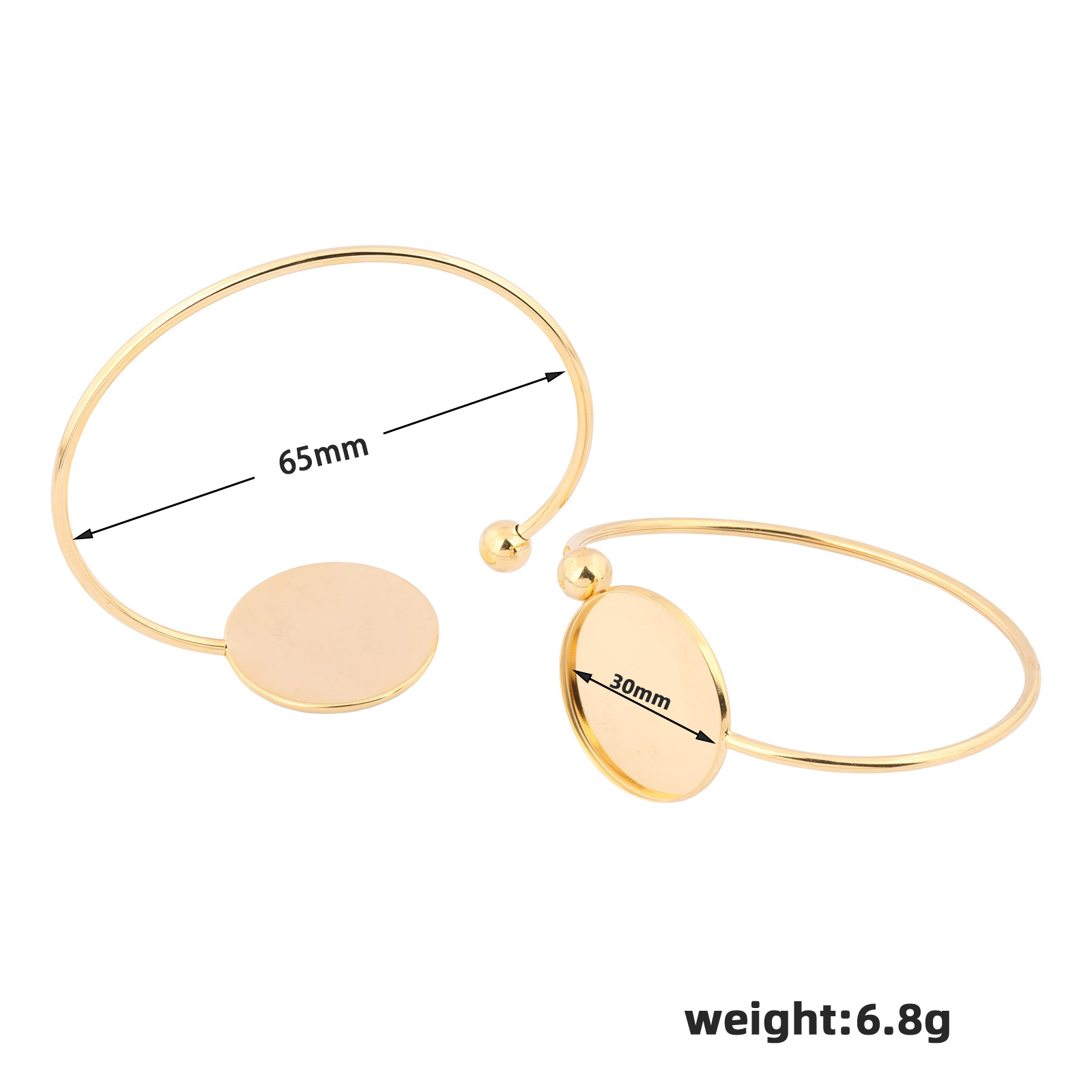 2pcs Fit 30mm Cabochon Bangle  - đánh giá và giá Cuff Bangle Bracelet