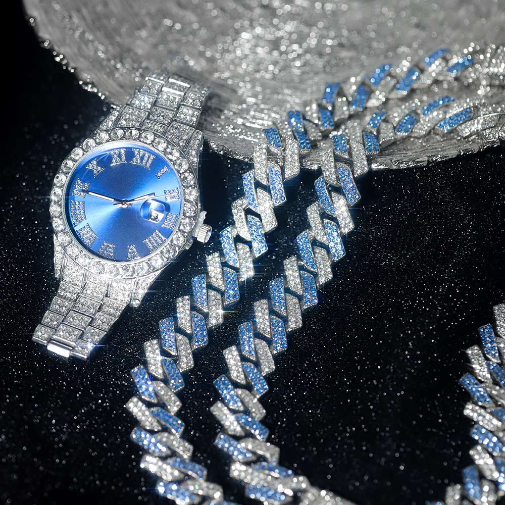 3pcs Hip-hop Watch Jewelry Set - đánh giá và giá Jewelry Watches Men