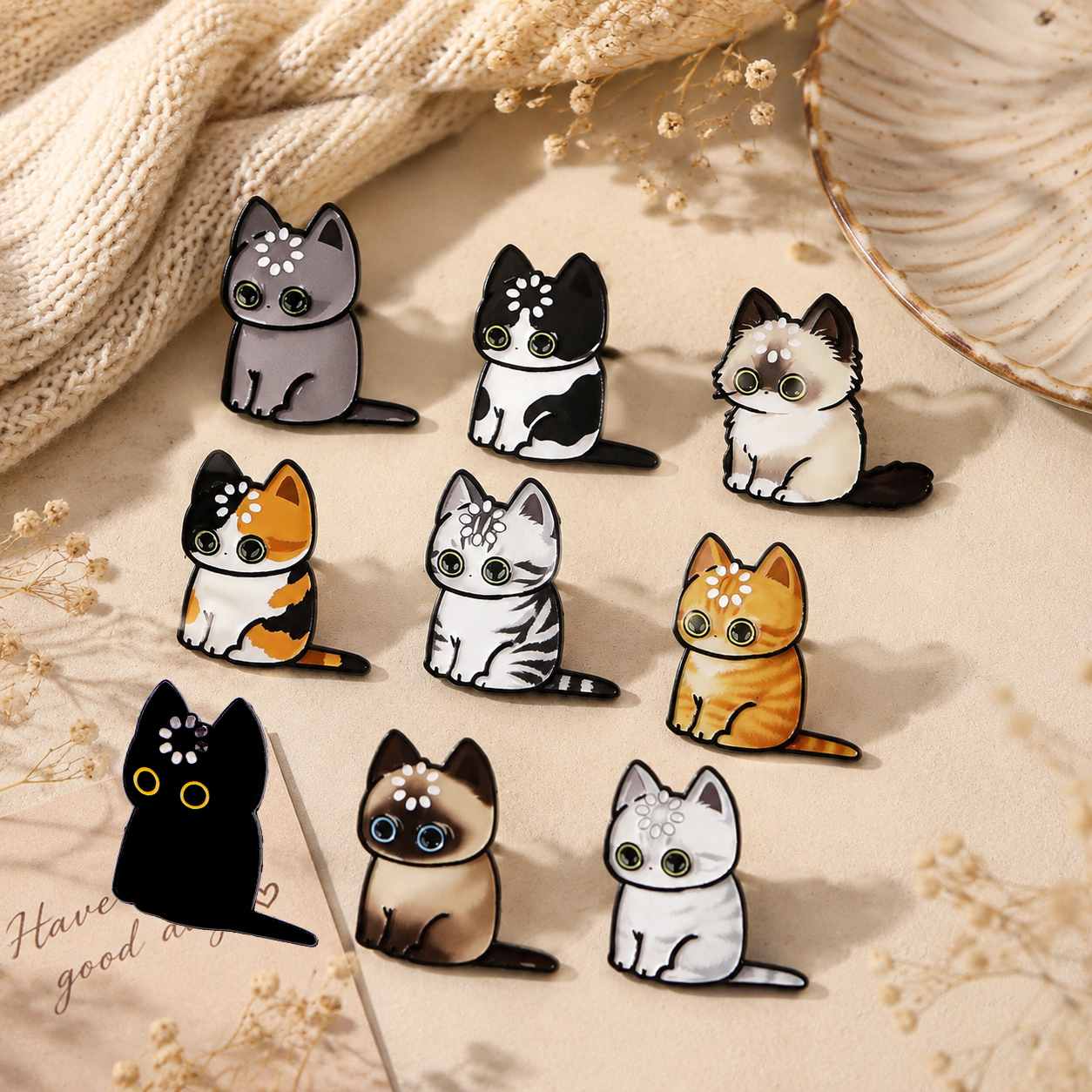 9pcs/set Cartoon Cats Men Lape - đánh giá và giá Jewelry Watches Men