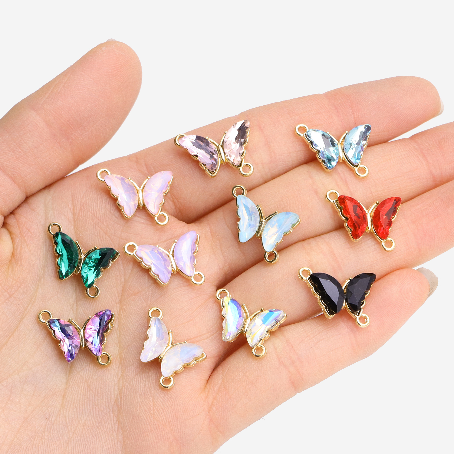 10Pcs Crystal Glass Butterfly  - đánh giá và giá Butterfly Pendant Necklace