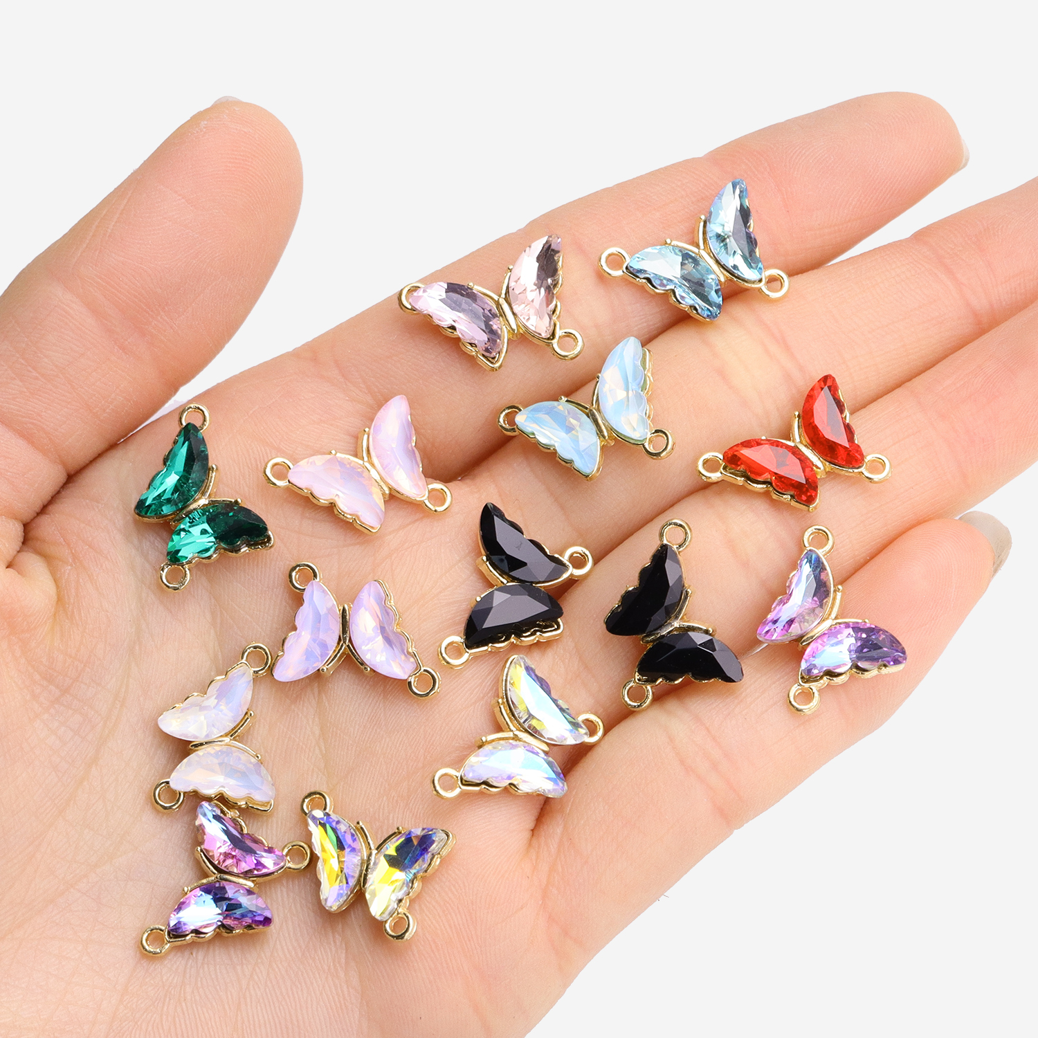 10Pcs Crystal Glass Butterfly  - đánh giá và giá Butterfly Pendant Necklace