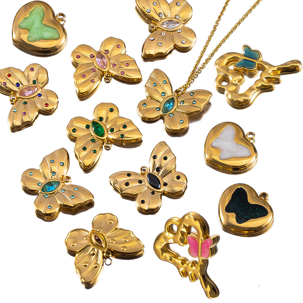 2pcs Enamel Butterfly Lava Lov - đánh giá và giá Butterfly Pendant Necklace