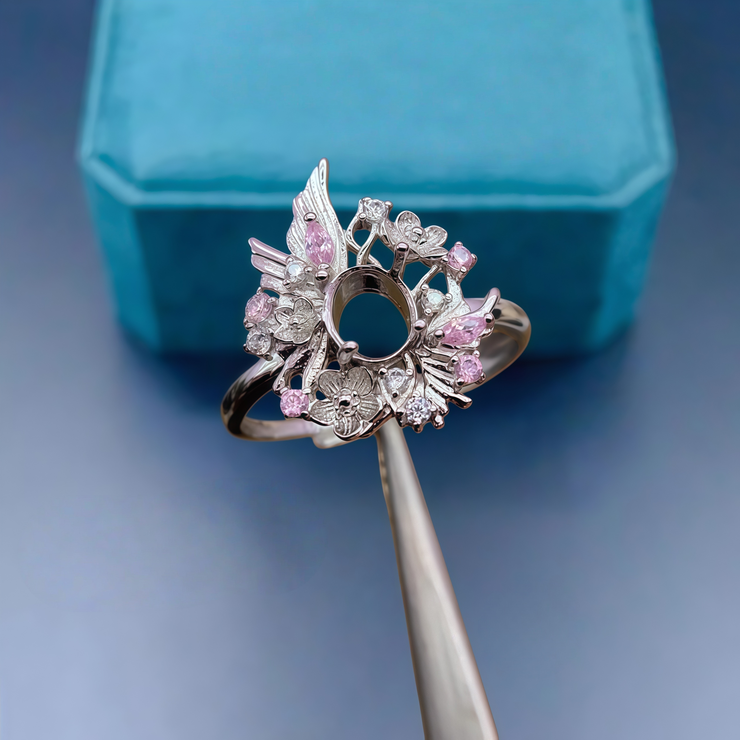 Fashion DIY Empty Ring Holder  - đánh giá và giá Sterling Silver Ring