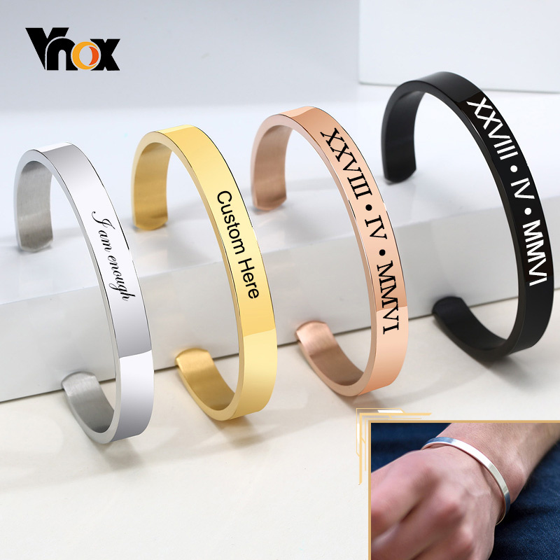 Vnox Dropshipping Customized B - đánh giá và giá Cuff Bangle Bracelet
