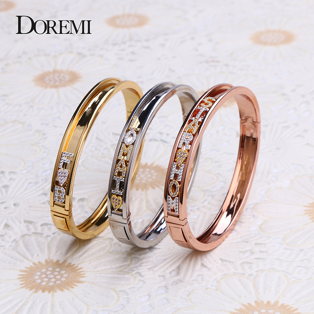 DOREMI DIY Zirconia Letters Cu - đánh giá và giá Cuff Bangle Bracelet
