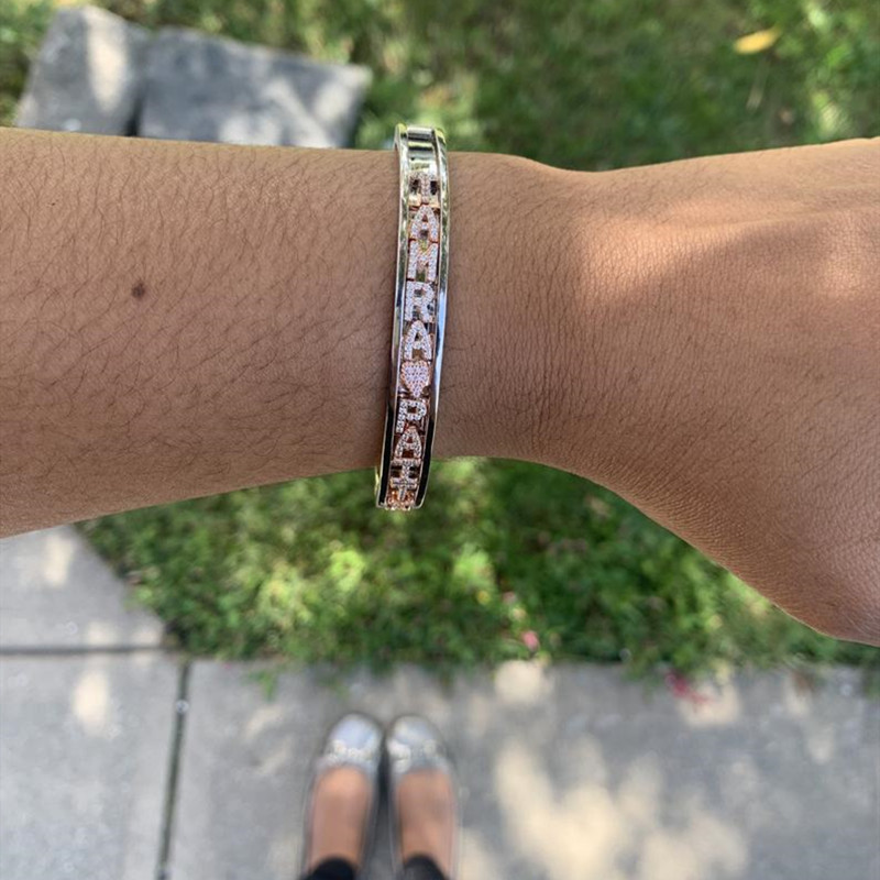 DOREMI DIY Zirconia Letters Cu - đánh giá và giá Cuff Bangle Bracelet