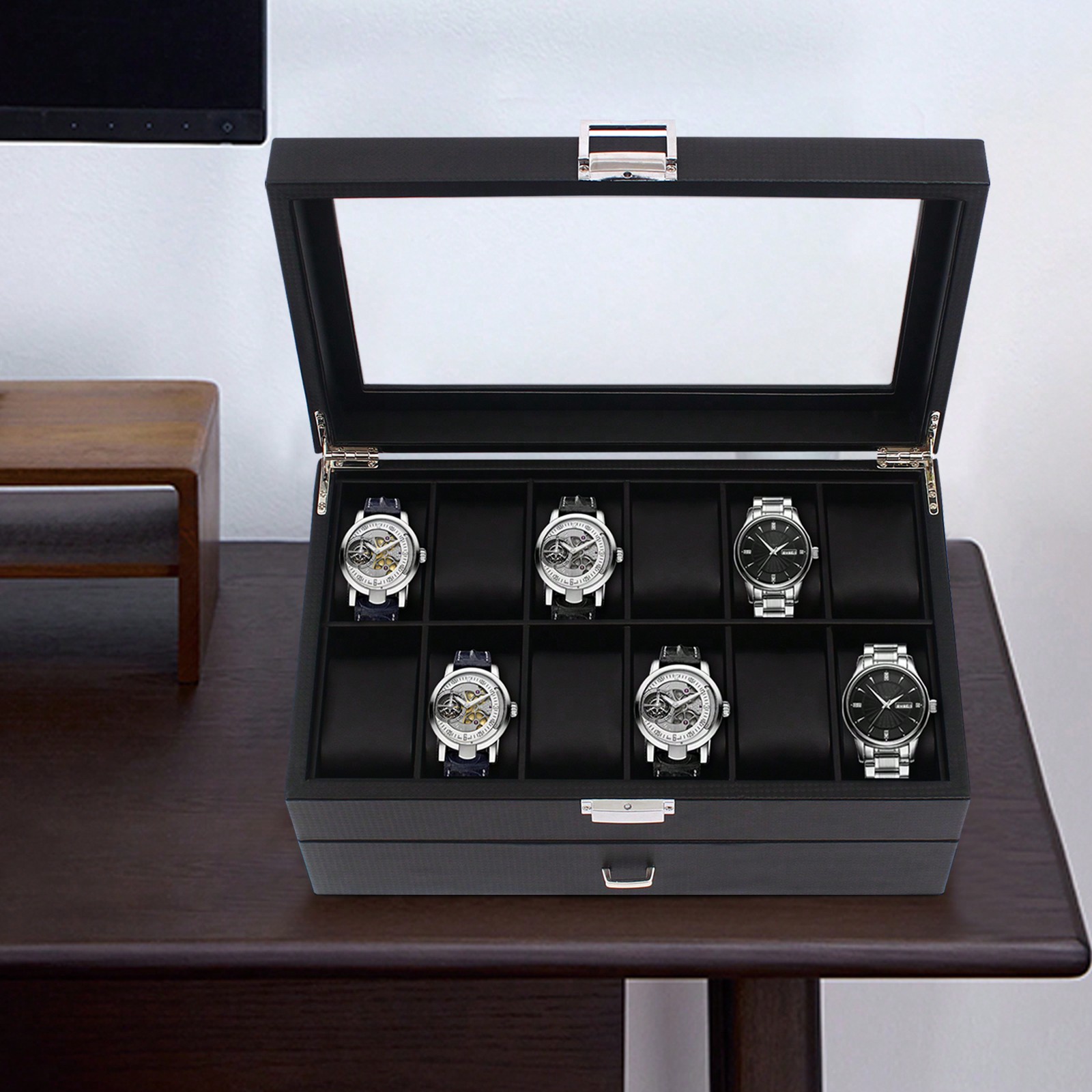 24 Slot Men Watch Display Case - đánh giá và giá Jewelry Watches Men