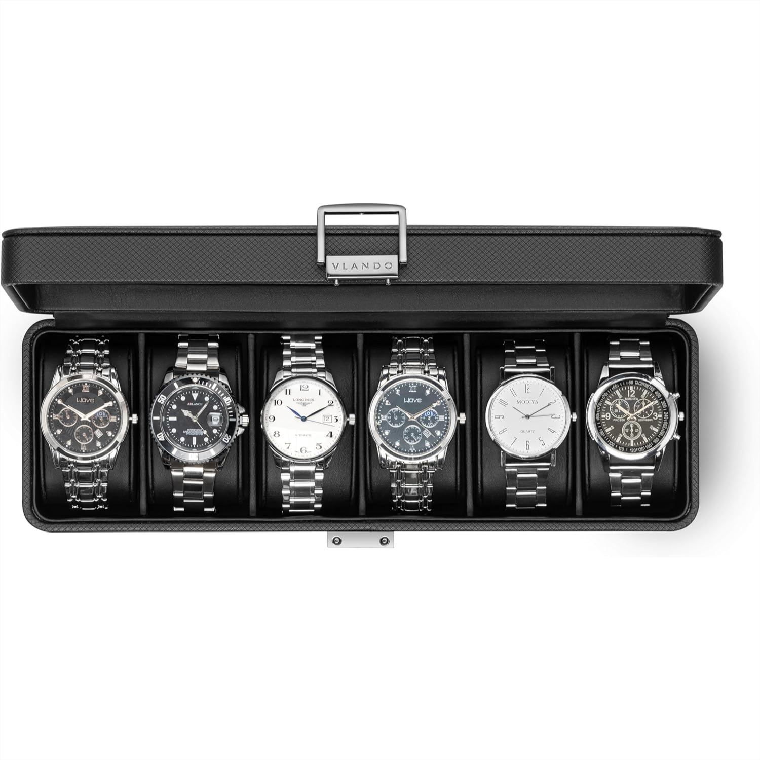 6-Slot Watch Case with Glass L - đánh giá và giá Jewelry Watches Men