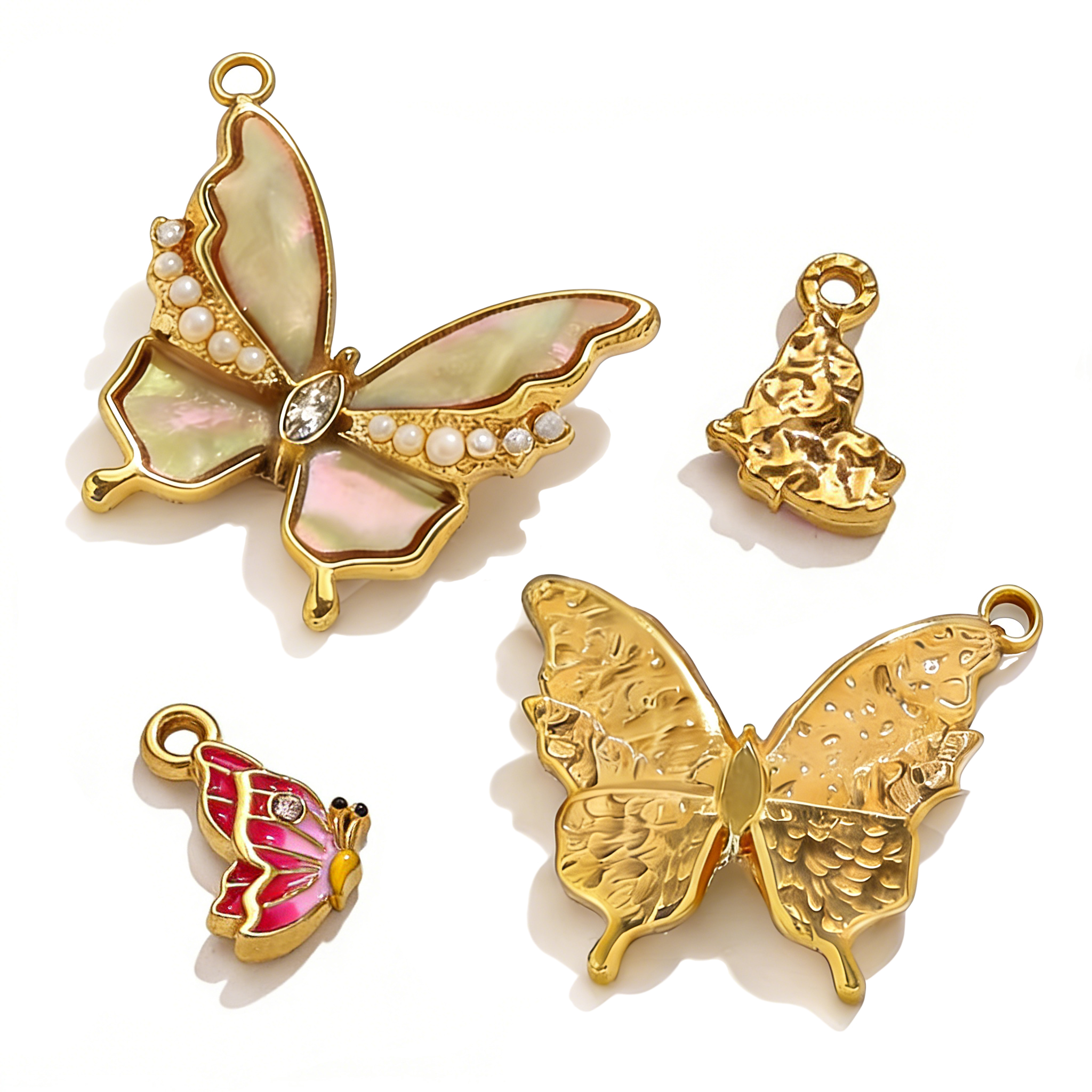 2PCS Butterfly Charms Enamel S - đánh giá và giá Butterfly Pendant Necklace