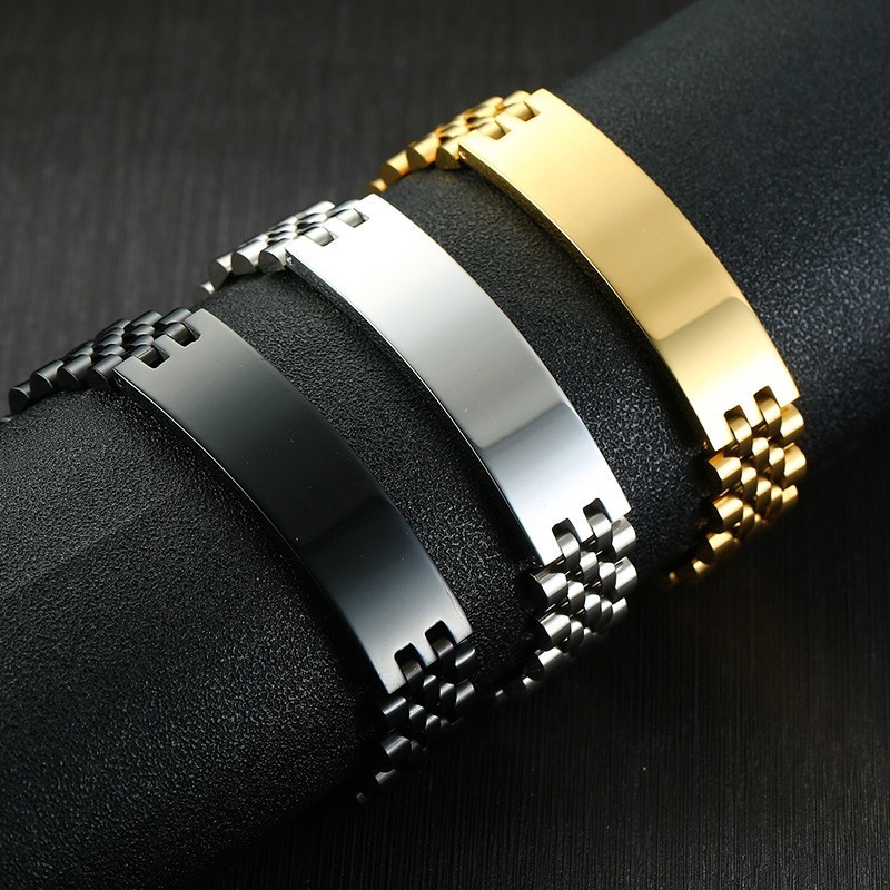 Vnox Mens 15mm Wide ID Tag Bra - đánh giá và giá Jewelry Watches Men