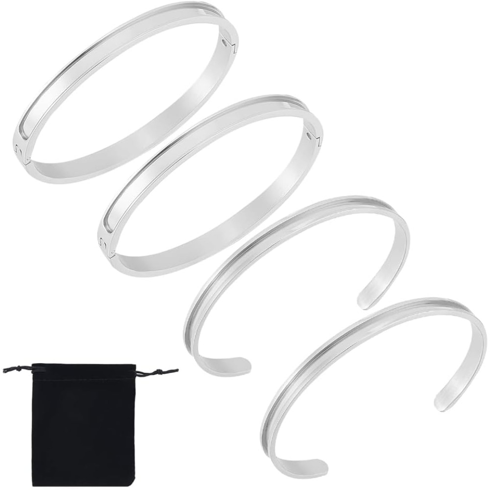 4Pcs 2 Styles Grooved Cuff Ban - đánh giá và giá Cuff Bangle Bracelet