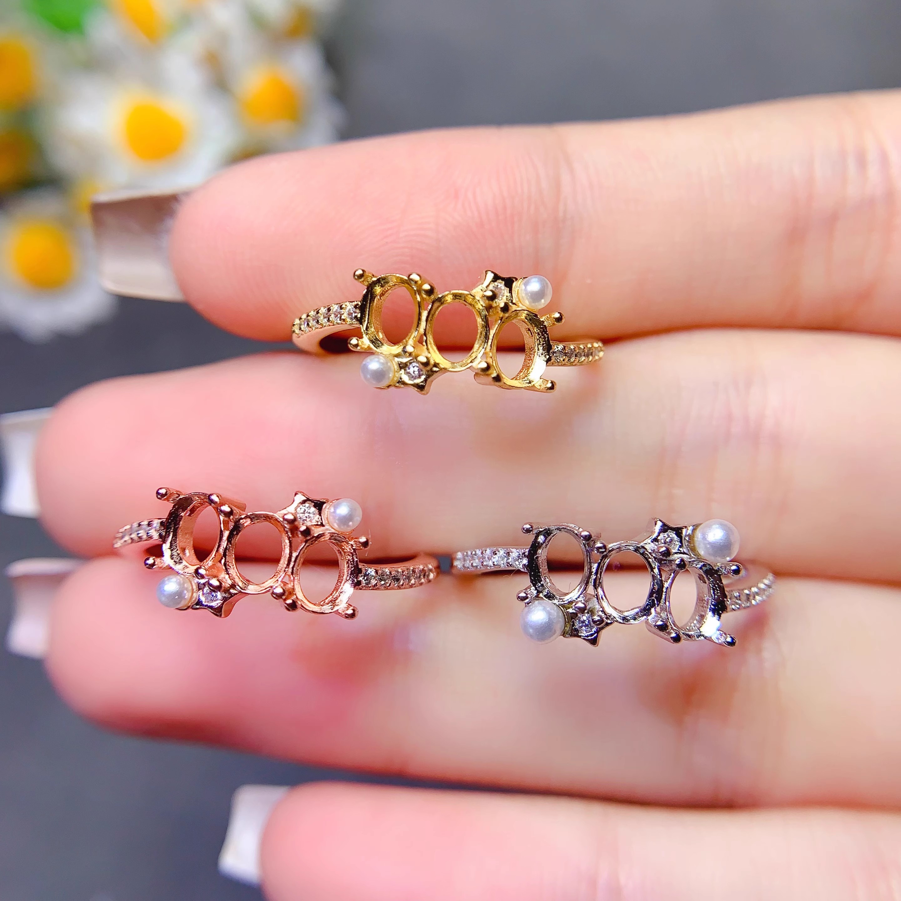 Setting 4*5mm Ellipse Stone S9 - đánh giá và giá Sterling Silver Ring