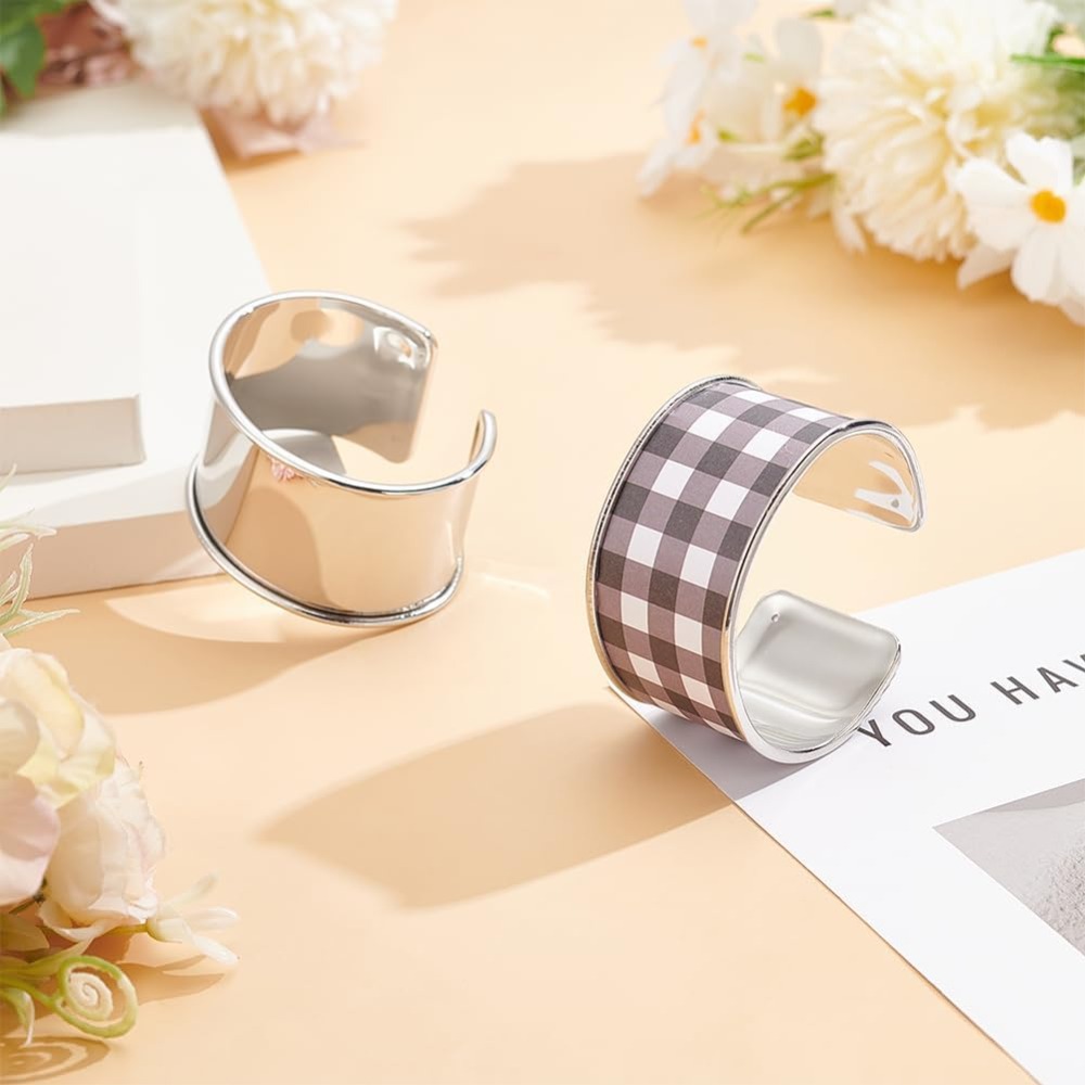 2pcs Platinum Grooved Bangles  - đánh giá và giá Cuff Bangle Bracelet