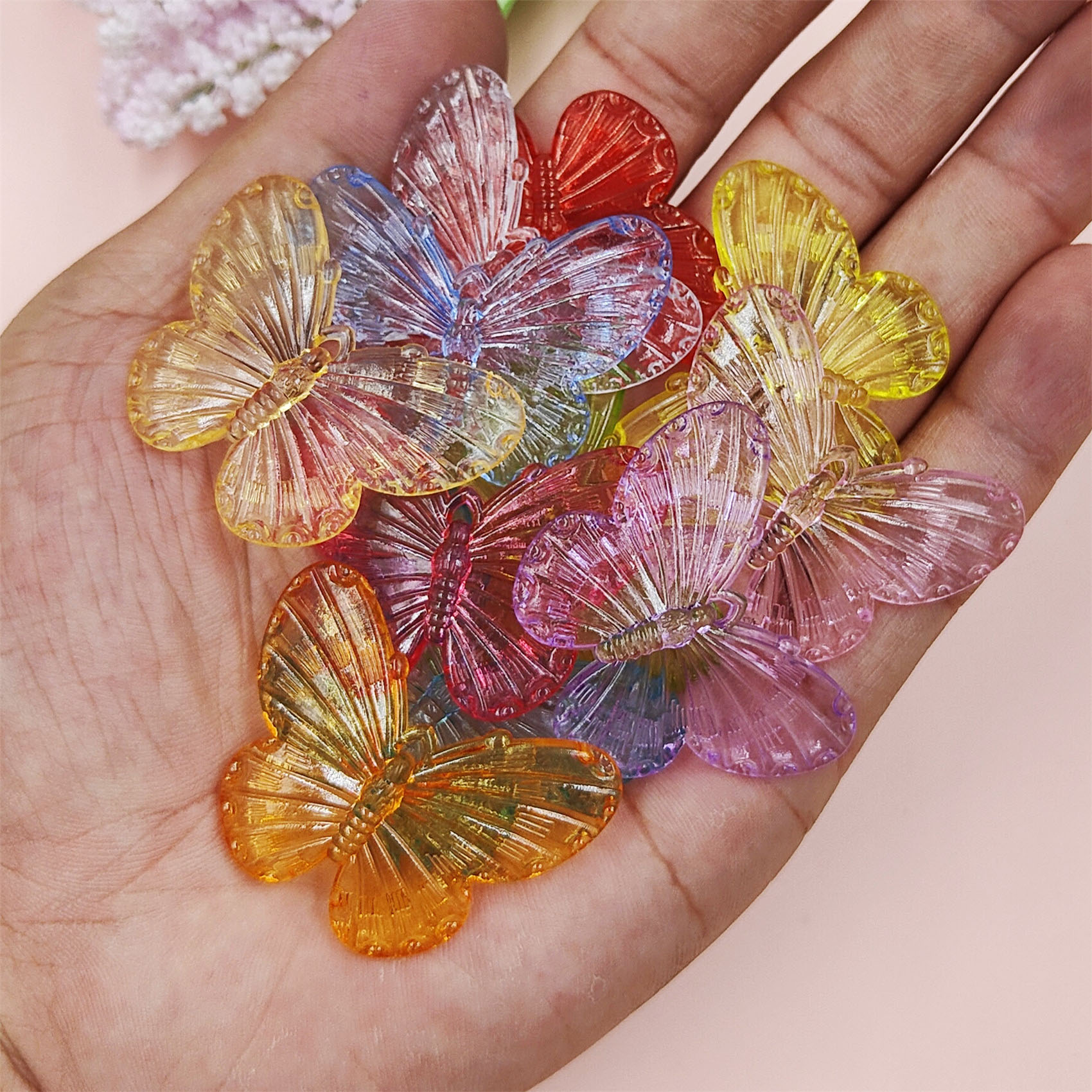 10pcs/bag 41*31mm Big Transpar - đánh giá và giá Butterfly Pendant Necklace
