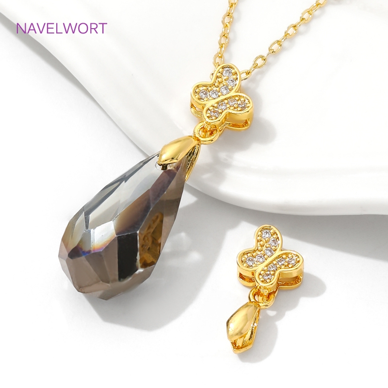 Brass Pinch Bails 18K Gold Pla - đánh giá và giá Butterfly Pendant Necklace